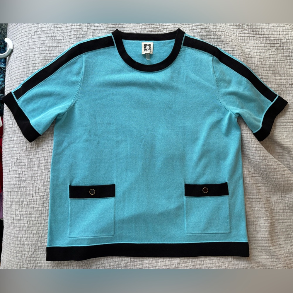 Anne Klein Blue & Black Shirt